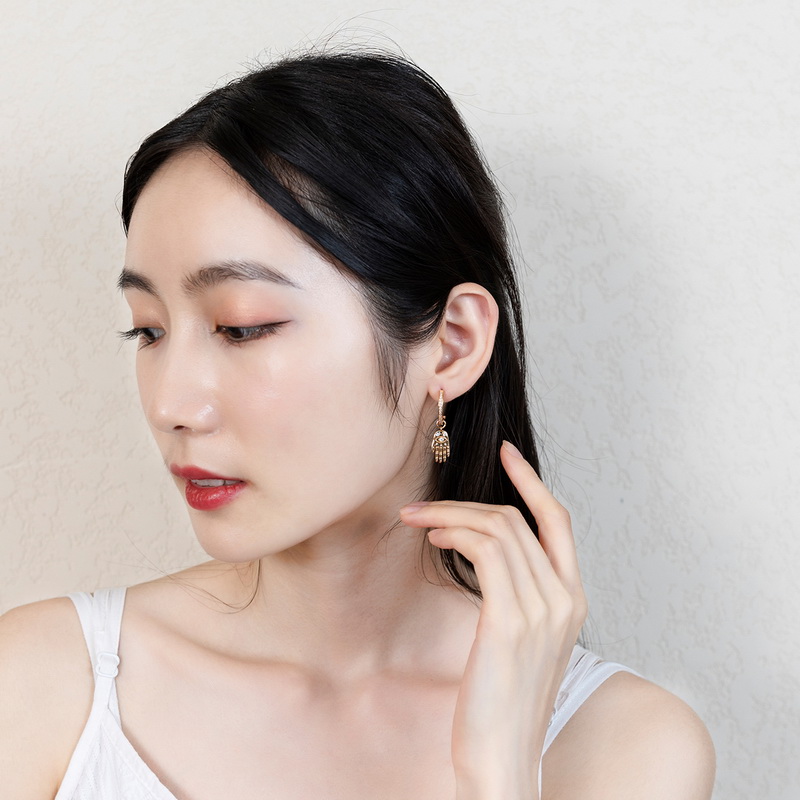 Asymmetric Earrings Jewelry Unique Hand & Eye Cute Silver Bli (